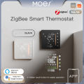 Moes Tuya Zigbee Thermostat Room Temperature Controller of Water/Electric Floor Heating Gas Boiler Humidity Support Alex 5A/16A. 