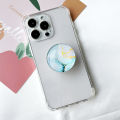 Marble Pattern Crystal Glass Phone Holder Foldable mobile phone Socket Crystal Glass phone grips. 