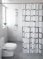 Bathroom Shower Curtains Waterproof Bath Curtain PEVA Modern Geometric Plaid Pattern Farmhouse Household Decoration Translucent.