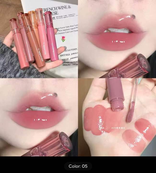 Cappuvini%206%20Color%20Jelly%20Lip%20Gloss%20Long%20Lasting%20Moisturizer%20Water%20Light%20Lipstick%20Mirror%20Gloss%20Lipstick%20-%20Image%205