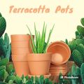 4 Pack Mini Terracotta Pots with Drainage Holes for Plants,Hand made Clay Flower pot, Succulent, Cactus. 