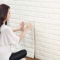 3D Brick Wall Stickers | Self Adhesive Peel & Stick Wallpaper Sheets | Waterproof Foam Wall Panels | Home Decor for Bedroom, Living Room, Office. 