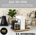Standing Napkin Dispenser Metal Rotating Napkin Holder for Kitchen Dining Table, Pepper Shakers Not Included. 