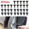 20 Pairs Auto Fender Clips Screws, Plastic Retainer Set for Mudguard Splash Shield Inner Liner Engine Under Cover Replacement. 