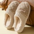 Women's Casual Home Slippers Soft Bottom Plush Slippers Anti-slip Thermal Slippers Indoor Winter Men's Fashion Casual Flats Slip.