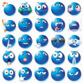 50pcs cute blue bean emoji waterproof stickers ornament Child interest easy paste cute gift DIY. 