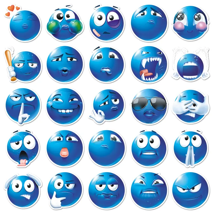 50pcs%20cute%20blue%20bean%20emoji%20waterproof%20stickers%20ornament%20Child%20interest%20easy%20paste%20cute%20gift%20DIY%20-%20Image%202