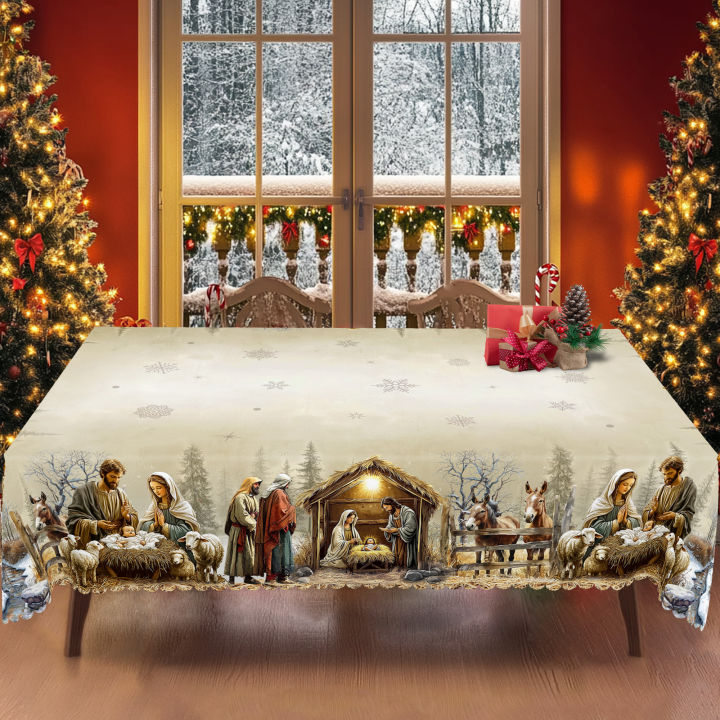 1Pc%20Christmas%20Tablecloth%20with%20Nativity%20Scene,%20Yule%20Home%20Party%20Decor%20for%20Indoor%20Outdoor,%20Xmas%20Round%20Rectangular%20Table%20Cloth%20-%20Image%204