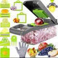 Genius Nicer Dicer Plus Salad Vegetable & Fruit Cutter - 12 in 1 Nicer Dicer Chooper Vegetable Cutter. 