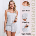 Women Pajamas Sleepwear Pajama Set Nightgowns Camisole Shorts Nightclothes Pink Gray XL XXL Summer Smooth Soft Casual. 