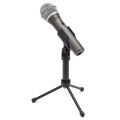 Samson Q2U USB/XLR Dynamic Microphone Recording and Podcasting Pack (Includes Mic Clip, Desktop Stand, Windscreen and Cables), silver. 