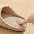 Simple Striped Home Slippers Men's Spring and Autumn Indoor Wooden Floor Bedroom Silent Comfortable Japanese Style Home Shoes.