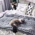 250/500g Velvet Thick Super Bulky Chunky Yarn Hand Knitting Woven Thread Basket Blanket Carpets Giant Yarn DIY Hand-knit Blanket.