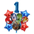 1Set Marvel Avengers Alliance Spider Man Hulk Aluminum Foil Balloon Children's Birthday Party Decoration Iron Man Hero Ball Gift. 