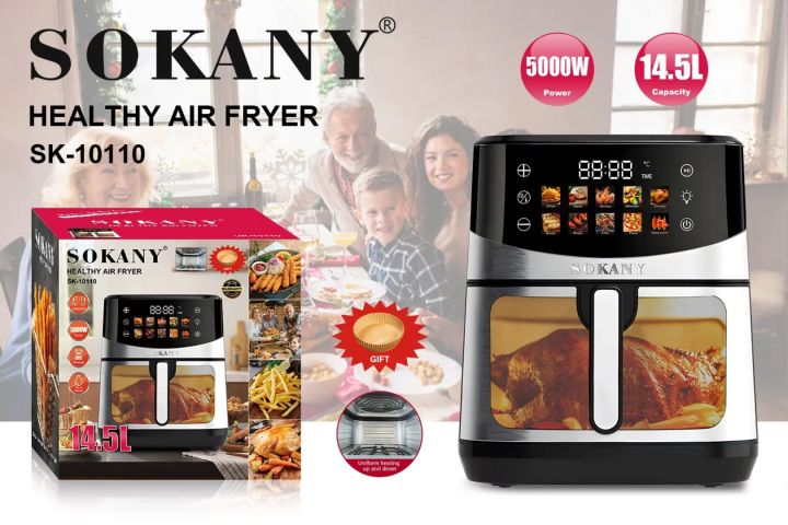 Sokany%20Double%20Heater%20Stainless%20Steel%20Digital%20Smart%20Air%20Fryer%2014.5%20Litre%20Extra%20Large%20Size%20Air%20Fryer%20(SK-10110)%20-%20Image%202