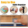10/20/30pcs Reusable Hook and Loop Cable Ties Cord Rope Holder Self Adhesive Adjustable Cord Organizer Home Office Essentials.