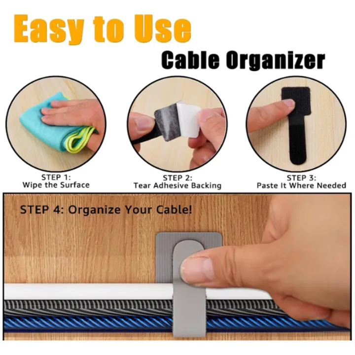 10/20/30pcs%20Reusable%20Hook%20and%20Loop%20Cable%20Ties%20Cord%20Rope%20Holder%20Self%20Adhesive%20Adjustable%20Cord%20Organizer%20Home%20Office%20Essentials%20-%20Image%206