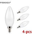 4PCS 3W 6W 9W 12W 15W led Light bulb E14 E27 LED Lamp Indoor Warm Cold White Light AC 220V LED Candle Bulb Home Decor Chandelier. 