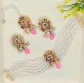 Charming Zarcon jewellery choker set with earrings and tika traditional design for girls and woman. 