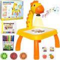 Giraffe Kids Projector and Drawing Table Set Children Education Early Learning Erasable Writing and Drawing Board 24 Patterns. 
