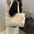 Multi Pocket Women Mailman Bag Diamond Patterned Cotton Clothing Shoulder Bag Large Capacity Tote Bag Casual Nylon Shoulder Bag. 