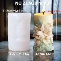 2025 3D Blooming Lily flower relief cylindrical candle silicone mold flower cylinder resin mould Blooming peony gypsum molds.