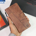 Oppo A15 Book Cover - Dark Brown - Premium Leather Megantic Book Covers With Card Holding Option. 