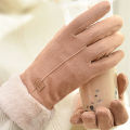 New Fashion Gloves Autumn Winter Cute Furry Warm Mitts Full Finger Mittens Women Outdoor Sport Female Gloves Screen. 