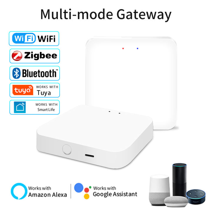 Tuya Smart Multi-Mode Gateway ZigBee Wi-Fi Bluetooth Hub Smart Home Bridge Wireless Remote Control Works with Alexa Home