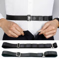 Black Shirt Stay Belt for Men Women Keep Shirt Tucked In Adjustable Elastic Non-slip Wrinkle-Proof Shirt Holder Strap Lock Belt. 