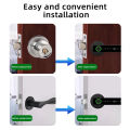 RAYKUBE M5 Tuya BLE Fingerprint Door Lock Digital Electronic Lock with Password/Key/IC Card/ Smartlife/ Tuya APP Unlock. 