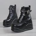 2024 New Boots for Women Fashion Hot Sale Punk Goth Platform Heels Wedge Women's Boots Casual Goth Punk Size 43 Women's Shoes.
