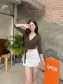 🌈Spinny House🌈Crop top, waist wrap, long sleeve, beautiful work, put out cute. rayon fabric stretched by🌈DJ model n101b. 