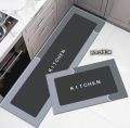 2pcs water absorbent kitchen mat with rug. 