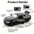 1:32 M4 320I Simulation Car Model Toys Metal Diecast Doors Opened Sound Light Pull Back  Tires Ornament Vehicles for Kids. 