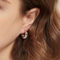 925 Sterling Silver plated Chunky Hoop Earrings for Women Geometric Circle Punk Ear Jewelry Party 2021 New Dropshipping.