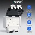 Tuya WIFI Smart Outdoor Socket UK SG 1 2 Outlets IP66 Waterproof AC250V 16A Wall Plug Sockets with Timer for Garden Garage. 