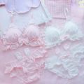 Little White rabbit ears girls underwear Japanese girls pure desire small chest thin bra without underwire.