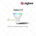 Zigbee 3.0 GU10 LED Bulb Lamps Smart Light 5W RGBCW Dimmable Spotlight Works With Gateway Alexa Echo Smartthings Bridge Z2MQTT. 