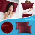 2-piece Pure Emulation Silk Satin Pillowcase Comfortable Pillow Cover Pillowcase For Bed Throw Single Pillow Covers. 