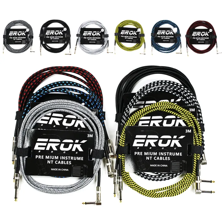 EROK%201.5M/3M/6M/10M%20Premium%20Guitar%20Cable%201/4%20Inch%20Instrument%20Cable-Super%20Durable%20Guitar%20Chord-%20AMP%20Cord%20for%20Bass%20-%20Image%206