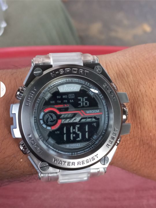 Men's Digital Sport Watch Large Face Sports Outdoor Waterproof Wrist Watches for Men with Date Multifunction Stopwatch 9043