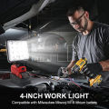4IN Portable Cordless LED Work Light For Milwaukee 18V Li-ion Battery Lantern Outdoor Flashlight Camping Lamp Emergency Lighting. 