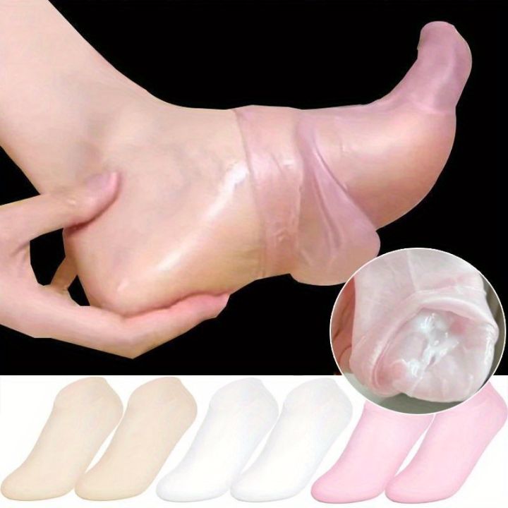 1 Pair Silicone Moisturizing Socks Exfoliating Gel Heel Socks Callus Cracked Dead Skin Remove Protector Pain Relief Foot Care