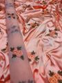 Floral Silk Dress with Organza Dupatta. 