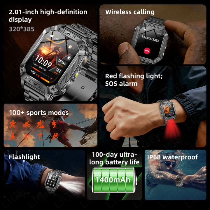 LIGE%20%20Smart%20Watch%20Men%201400mAh%20Big%20Battery%20Outdoor%20Flashlight%20Fitness%20Tracker%202.01inch%20Screen%20Bluetooth%20Call%20Snartwatch%20-%20Image%206