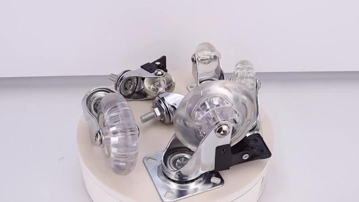 4PCS 2 Inch Heavy Duty Furniture Caster Soft  Universal Wheel Swivel Caster Mute Trolley Wheel With/Without Brake