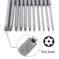 11 PCS  Torx Security Bit Set S2 Steel Magnetic Security Screwdriver Set 50/100mm Star Screwdriver Set for Shark Vacuum T6-T40. 