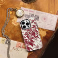 Cream Red Flower Phone Case for IPhone 16 15 14 13 12 11 X XS XR XSMAX 7 8 Pro Max Plus Double-layer Back Cover. 