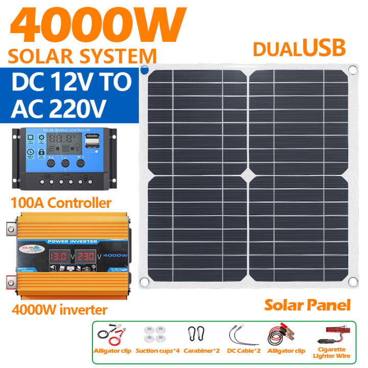 Professional%204000W%20Solar%20Generator%20System%20Kit%20-%20100A%20Smart%20MPPT%20Controller%20+%20200W%20High-Efficiency%20Bendable%20Solar%20Panel%20Camping%20-%20Image%202